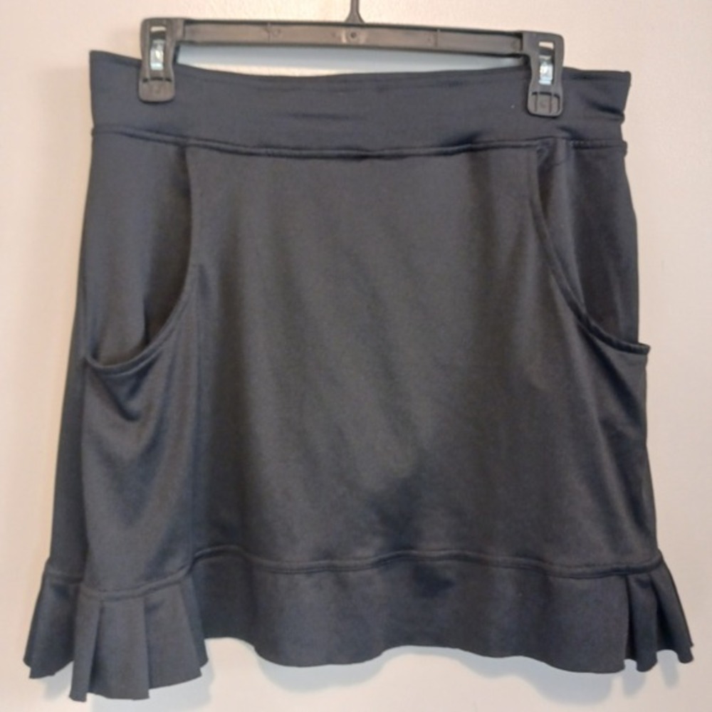 Emerald 18 Goth‎ Dark Academia Witchy Black Pleated Ruffle Hem Mini Skirt S